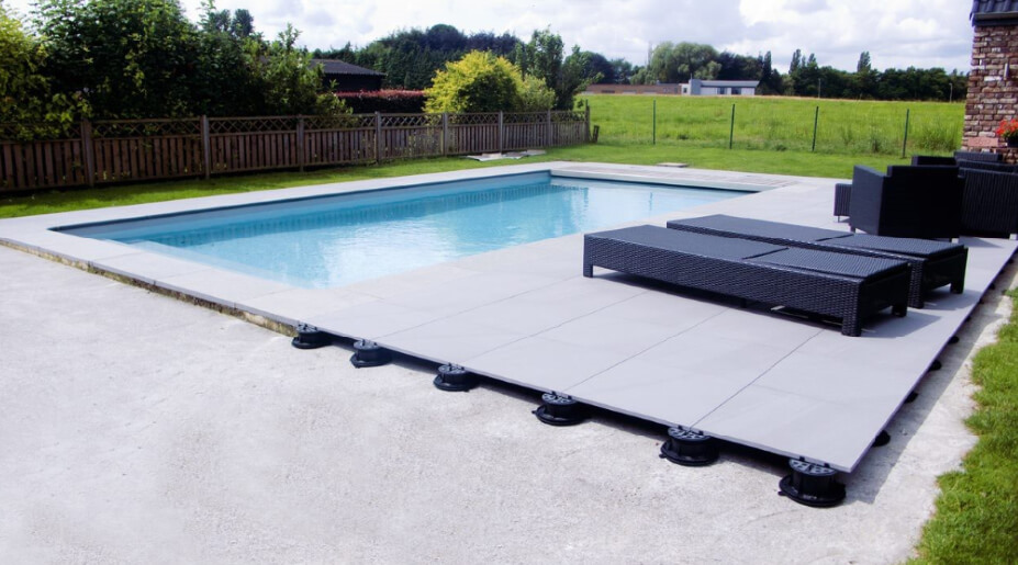 Chantier terrasse en dalles Buzon